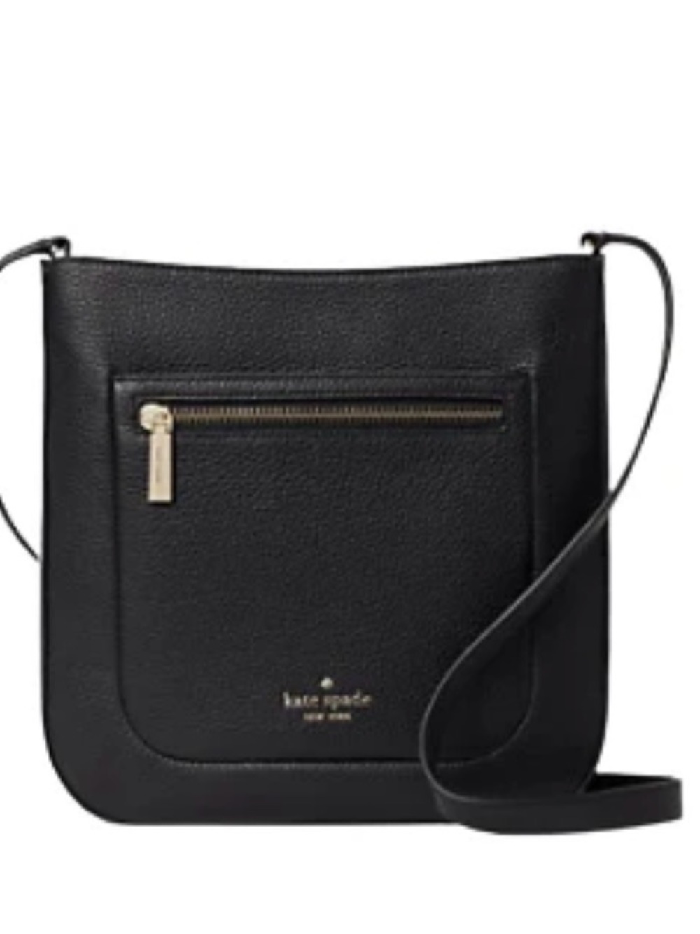 Kate Spade New York Leila Top Zip Crossbody Bag Black Pebble Leather Medium